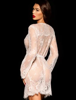 Ivory Love Lace Robe|Honey Birdette